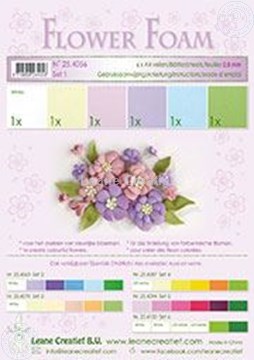 Afbeeldingen van Flower foam set 1 pastel kleuren