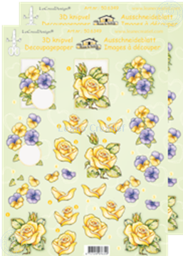 Afbeeldingen van LeCreaDesign® knipvellen violen/rozen