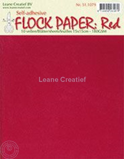 Afbeelding van Flock paper red 15x15cm