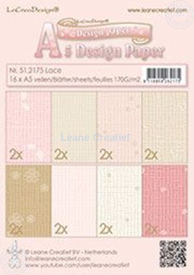 Afbeelding van Design paper Lace pink/brown