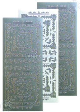 Afbeeldingen van LeCreaDesign® Hoekborduur Sticker zilver