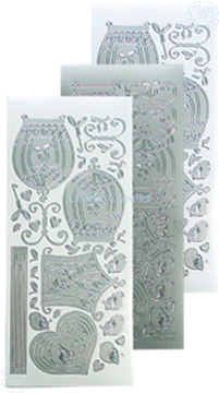 Afbeeldingen van LeCreaDesign® sticker vogelkooitjes silver