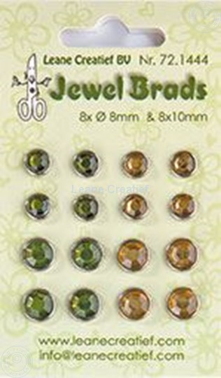 Afbeelding van Jewel brads moss green/light gold