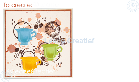 Afbeelding van LeCreaDesign® combi clear stamp Koffiebonen en vlekken