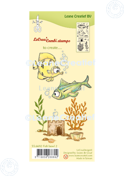 Afbeeldingen van LeCreaDesign® combi clear stamp Vissen 2.