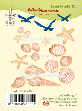 Afbeeldingen van LeCreaDesign® deco clear stamp Zee schelpen