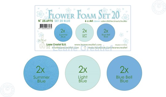 Image sur Flower Foam set 20 /6x feuille A4/3 teintes de Bleu