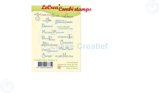 Afbeelding van LeCreaDesign® combi clear stamp Franse teksten 4.