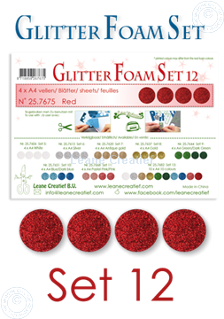 Picture of Glitter Foam set 12, 4 sheets A4 Red