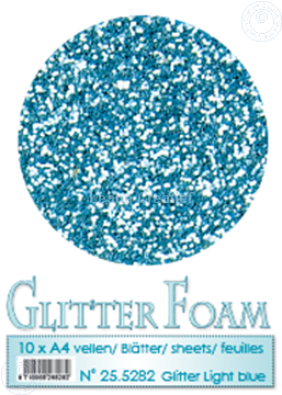 Afbeeldingen van Glitter Foam A4 sheet Light blue
