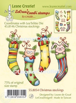 Afbeeldingen van LeCreaDesign® combi clear stamp Kerst sokken