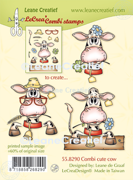 Picture of LeCreaDesign® combi clear stamp Cute cow